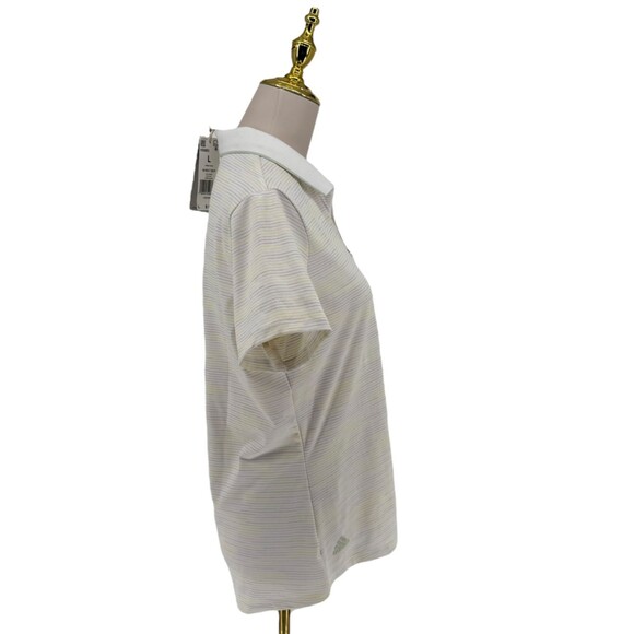 Adidas Golf Polo Shirt Women's Large White Yellow Short Sleeve Novelty HS6663 - Picture 11 of 16